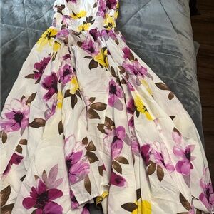 INC International Concepts Floral Maxi Dress - White, Pink, Yellow, Brown
